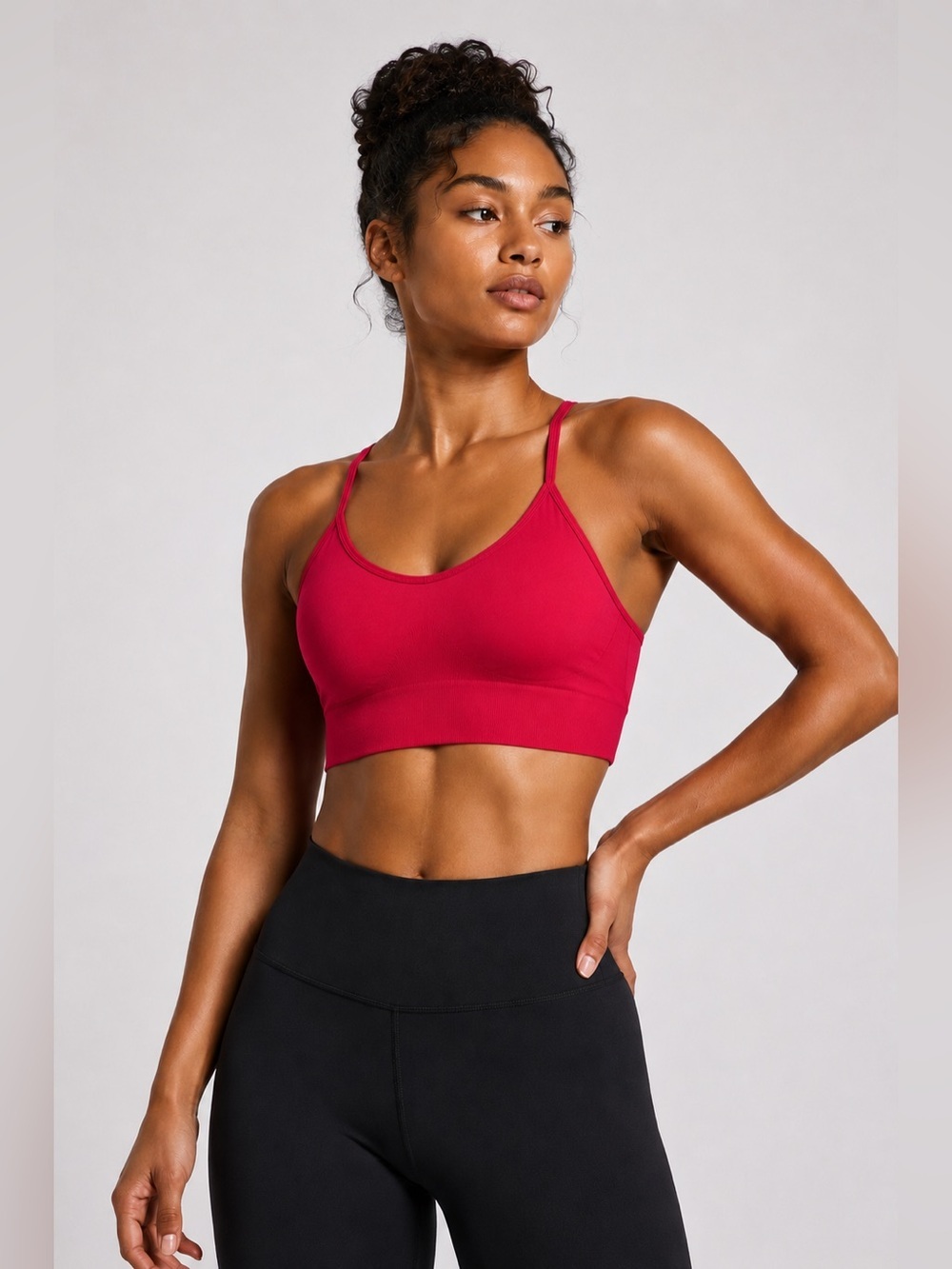 Gymshark Seamless Longline Sports Bra Pink Size L